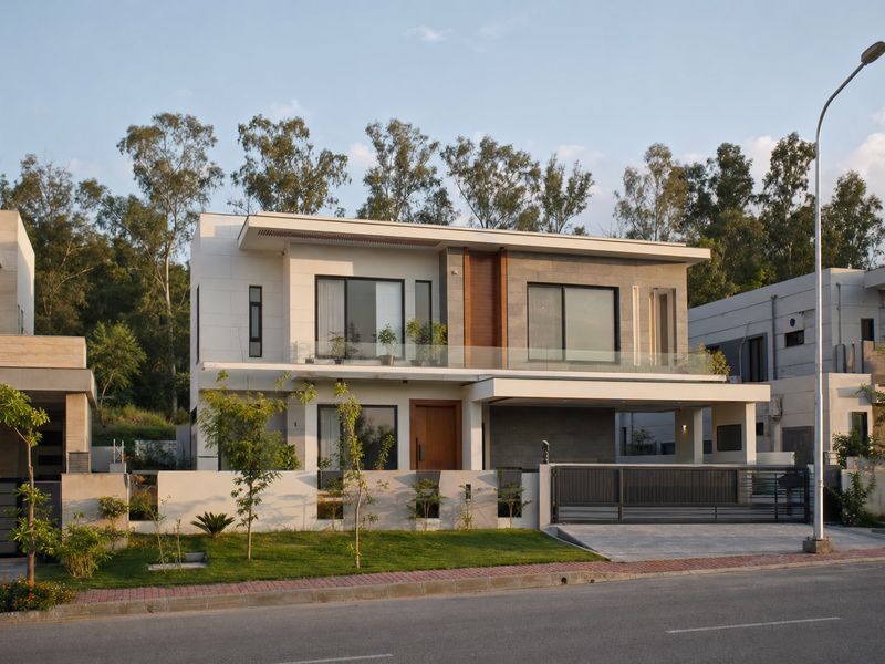 Illustration: a two-storey family house on a 10 marla plot
