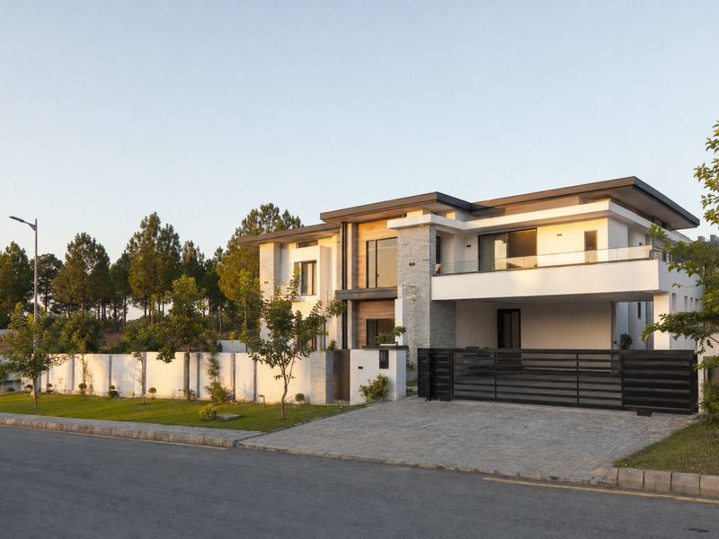 Illustration: a large two-storey house on a 1 kanal plot